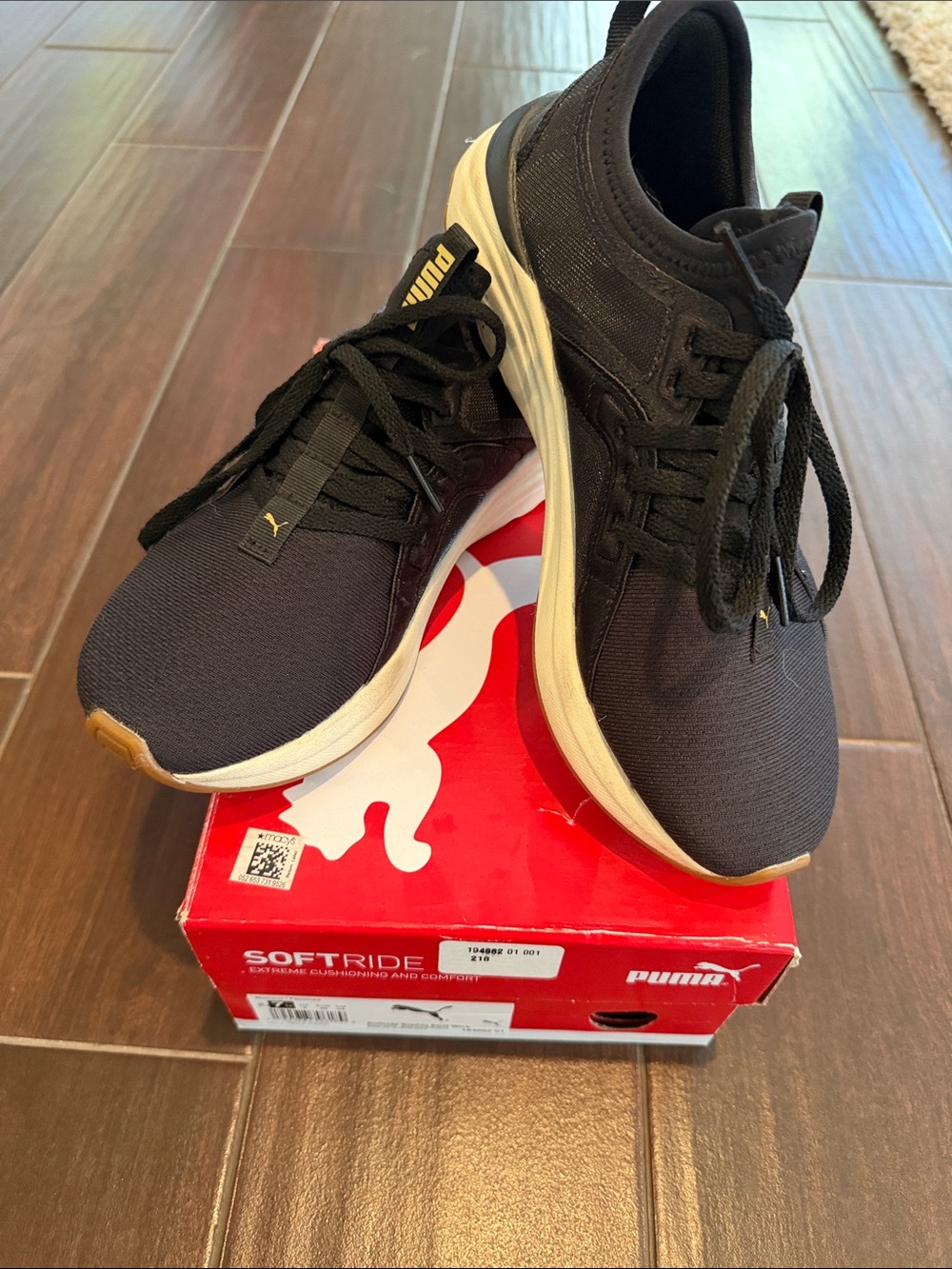Puma Black Sneakers with Tan Accents
